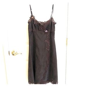Karen Millen brown suede cocktail dress with lace